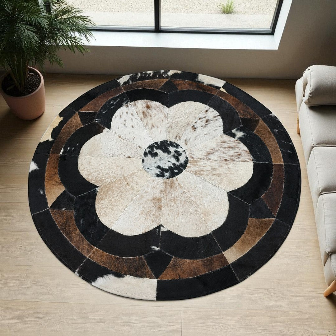 Original Cowhide Hairon Round Rug - 16