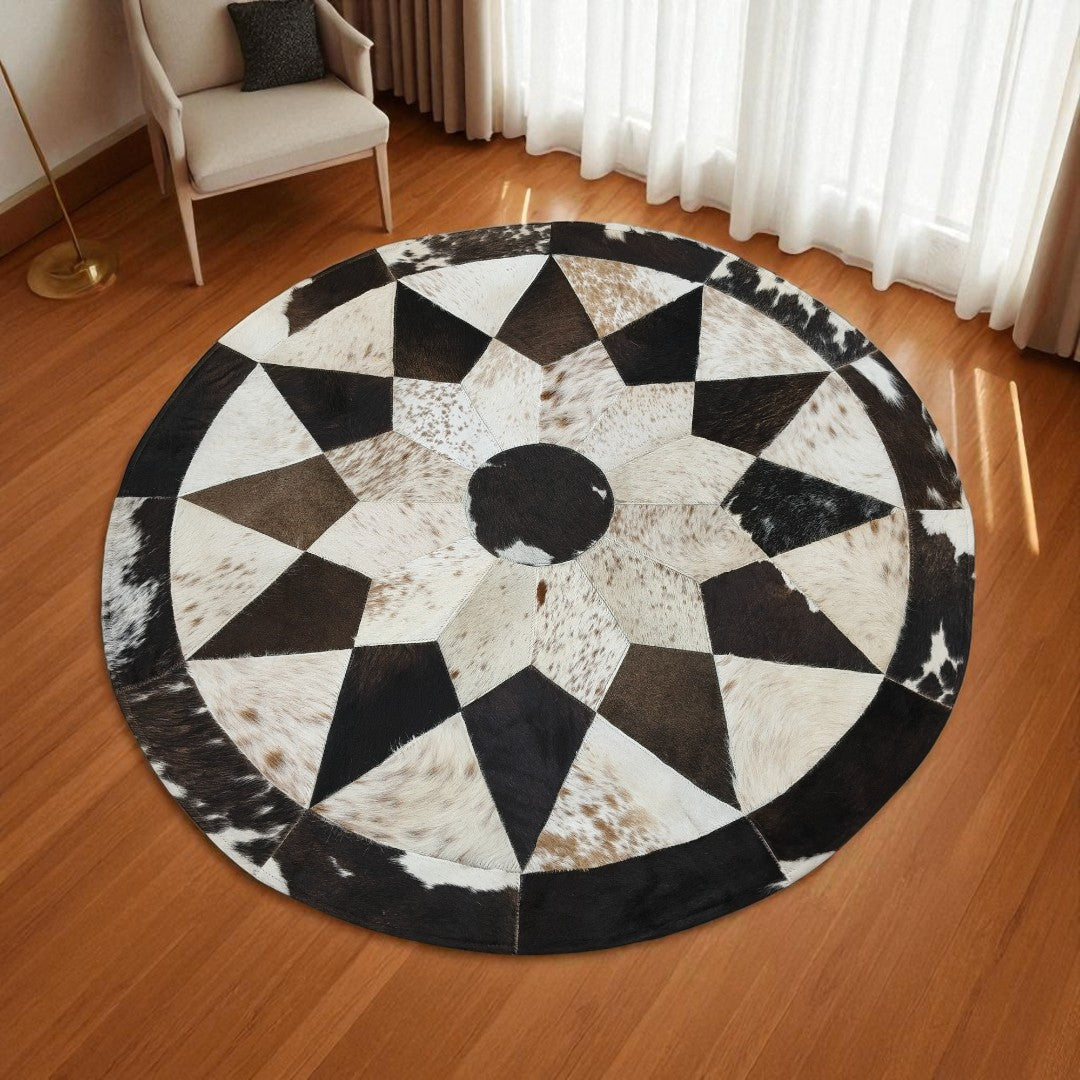 Original Cowhide Hairon Round Rug - 8