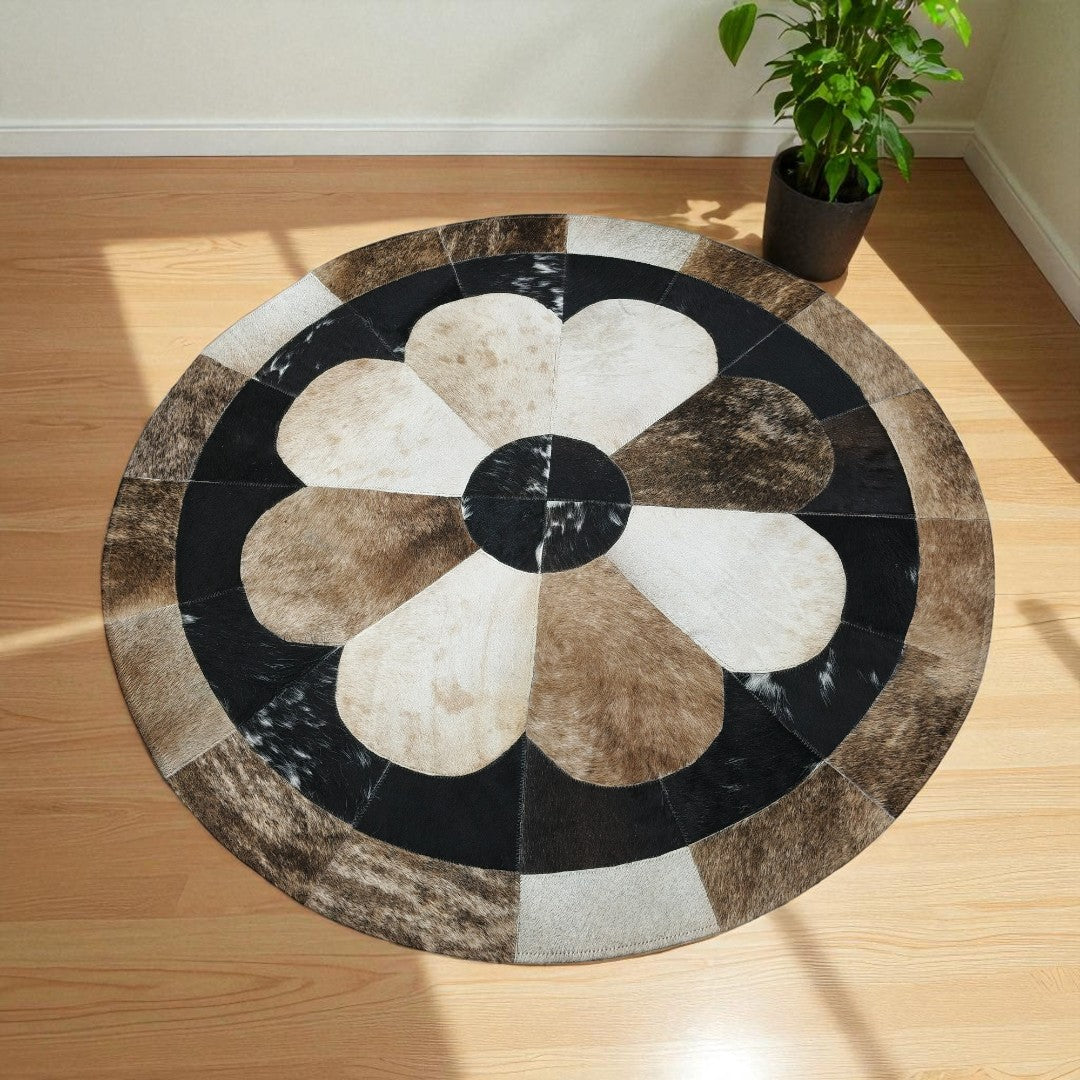 Original Cowhide Hairon Round Rug - 17