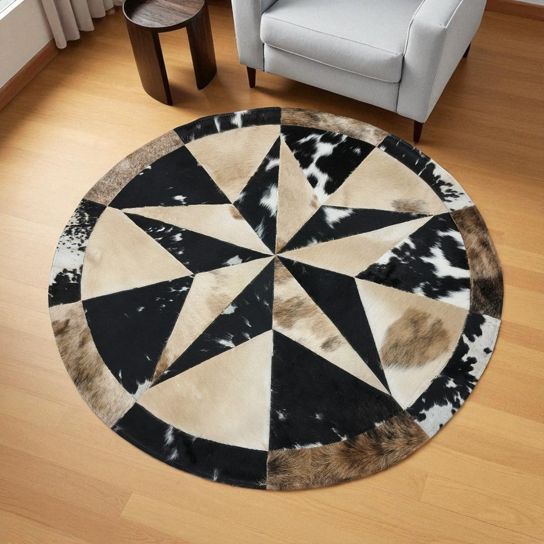 Original Cowhide Hairon Round Rug - 13