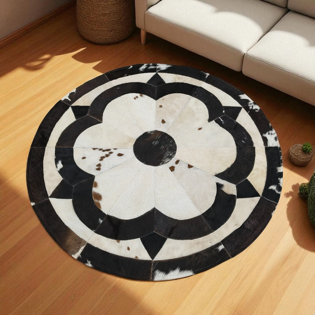 Original Cowhide Hairon Round Rug - 15