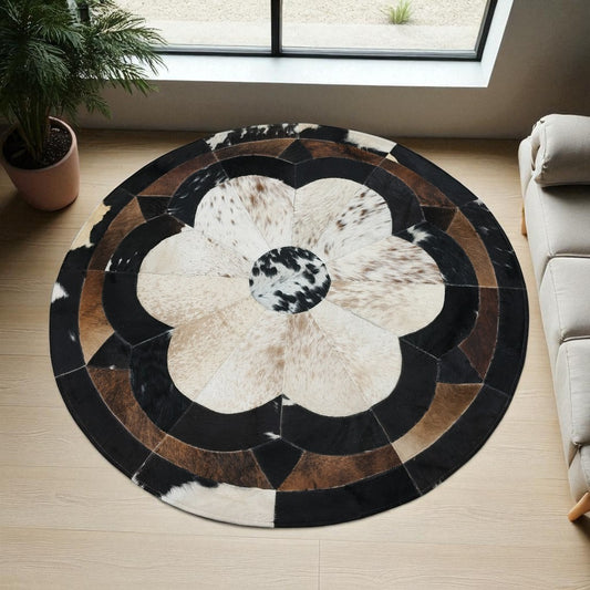 Original Cowhide Hairon Round Rug - 16