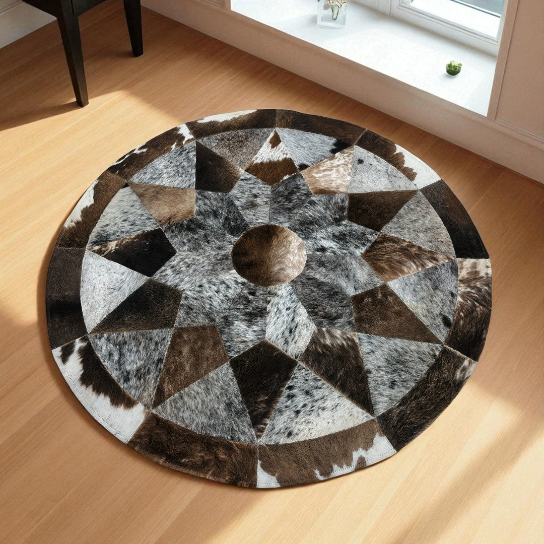 Original Cowhide Hairon Round Rug - 1