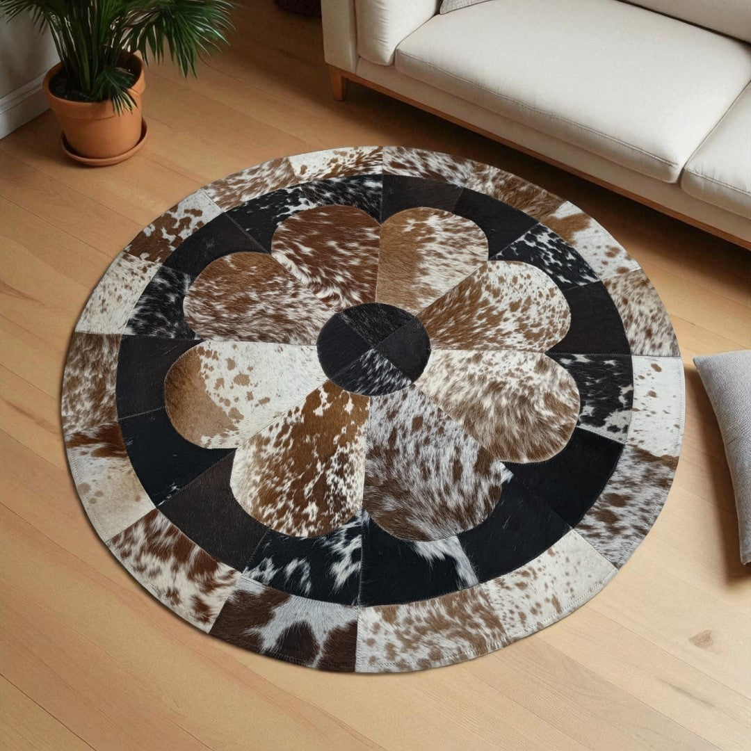 Original Cowhide Hairon Round Rug - 4