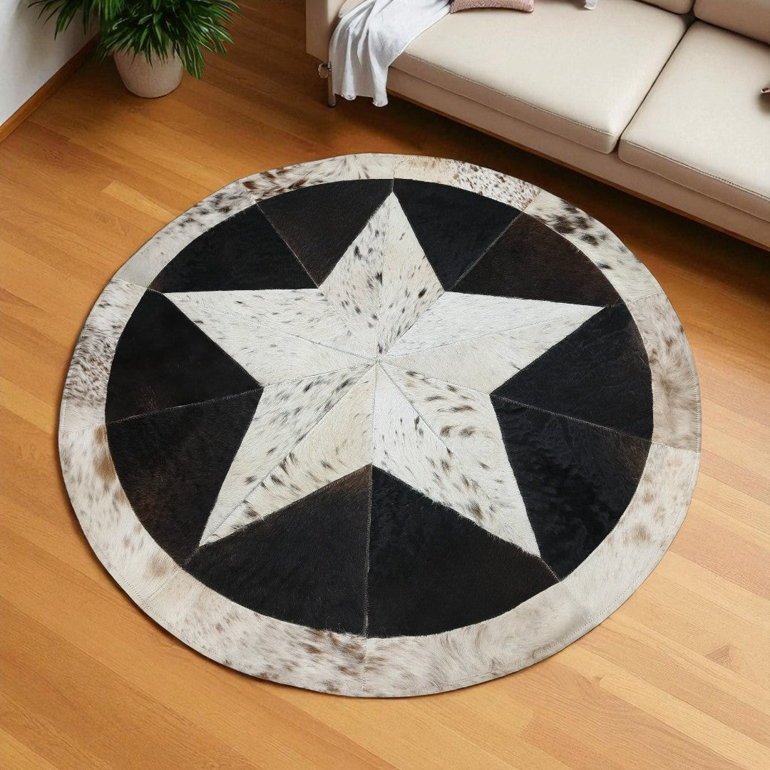 Original Cowhide Hairon Round Rug - 11