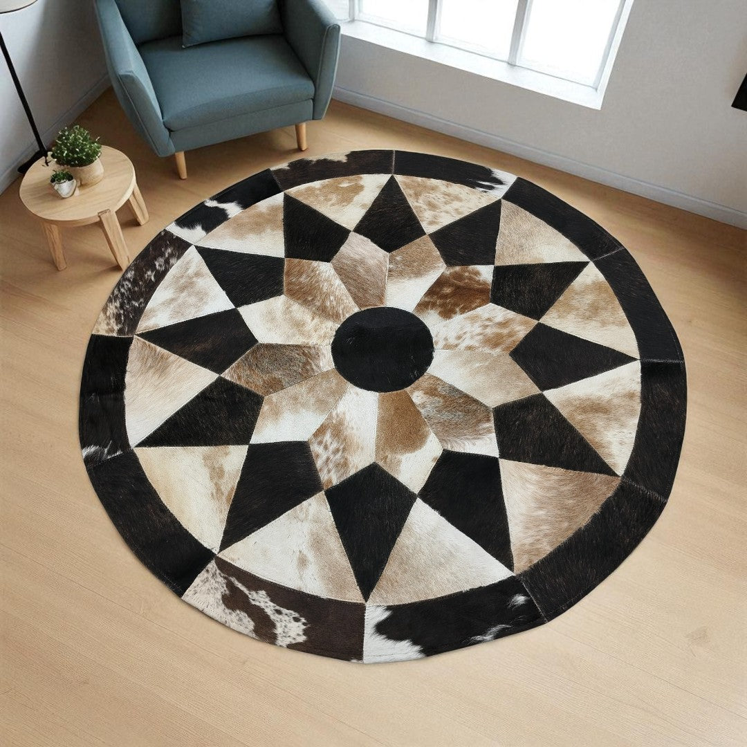 Original Cowhide Hairon Round Rug - 6