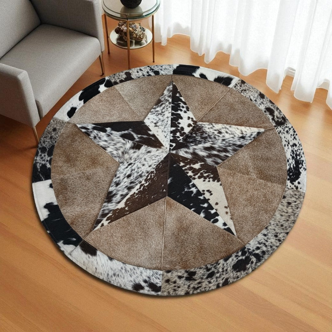 Original Cowhide Hairon Round Rug - 3