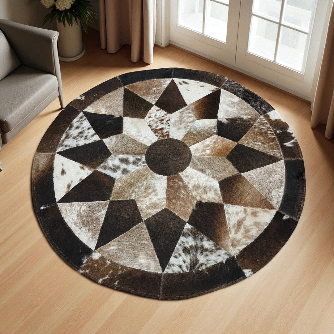 Original Cowhide Hairon Round Rug - 7